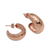 Rose gold plated sterling silver half hoop earrings, 'Radiant Shine' - Balinese Rose Gold Plated 925 Half Hoop Silver Earrings (image 2d) thumbail