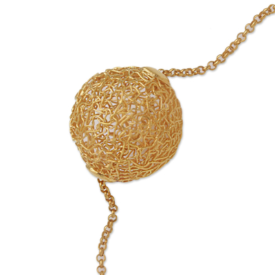 Collar colgante chapado en oro - Collar colgante de plata de ley chapada en oro de 18k