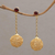 Gold plated garnet dangle earrings, 'Round Nest' - 18k Gold Plated Dangle Earrings with Garnets thumbail