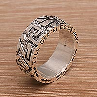 Men's Sterling Silver Wedding Band Ring from Bali,'Everlasting Romance'