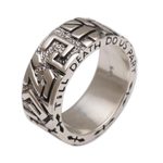 Men's band ring, 'Everlasting Romance' - Men's Sterling Silver Wedding Band Ring from Bali