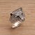 Men's garnet ring, 'Wildest Nature' - Men's Garnet and Sterling Silver Wild Cat Ring from Bali (image 2) thumbail