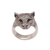 Men's garnet ring, 'Wildest Nature' - Men's Garnet and Sterling Silver Wild Cat Ring from Bali thumbail