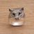 Men's garnet ring, 'Wildest Nature' - Men's Garnet and Sterling Silver Wild Cat Ring from Bali (image 2b) thumbail