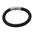 Men's sterling silver and leather wristband bracelet, 'Strength of a Dragon' - Men's Sterling Silver and Leather Wristband Bracelet (image 2g) thumbail