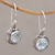 Blue topaz dangle earrings, 'Cool Radiance' - Three Carat Blue Topaz Dangle Earrings in Sterling Silver (image 2b) thumbail