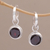 Garnet hoop earrings, 'Stoplight' - 2.5 Carat Garnet Hoop Dangle Earrings from Bali (image 2) thumbail