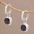 Garnet hoop earrings, 'Stoplight' - 2.5 Carat Garnet Hoop Dangle Earrings from Bali (image 2b) thumbail