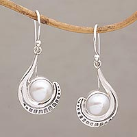 Cultured pearl dangle earrings, Marking Time