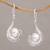 Cultured pearl dangle earrings, 'Marking Time' - Sterling Silver and Cultured Pearl Dangle Earrings (image 2) thumbail