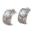 Blue topaz half-hoop earrings, 'Vine Curves' - Half-Hoop Silver Earrings with One Carat of Blue Topaz Gems (image 2b) thumbail