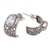 Blue topaz half-hoop earrings, 'Vine Curves' - Half-Hoop Silver Earrings with One Carat of Blue Topaz Gems (image 2c) thumbail
