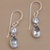Blue topaz dangle earrings, 'Double Drops' - Blue Topaz Dangle Earrings in Sterling Silver Bezels (image 2b) thumbail