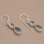 Blue topaz dangle earrings, 'Double Drops' - Blue Topaz Dangle Earrings in Sterling Silver Bezels (image 2c) thumbail