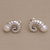 Cultured pearl button earrings, 'Ancient Ammonite' - Fossil Shaped Sterling Earrings with Cultured Pearls (image 2b) thumbail
