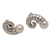 Cultured pearl button earrings, 'Ancient Ammonite' - Fossil Shaped Sterling Earrings with Cultured Pearls (image 2c) thumbail