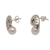 Cultured pearl button earrings, 'Ancient Ammonite' - Fossil Shaped Sterling Earrings with Cultured Pearls (image 2d) thumbail