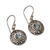 Blue topaz dangle earrings, 'Dainty Shields' - Round Sterling Silver Earrings with Blue Topaz Gems (image 2e) thumbail