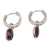 Garnet hoop earrings, 'Out of the Loop' - Versatile Garnet Hoop Earrings with Sterling Silver (image 2a) thumbail