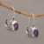 Amethyst drop earrings, 'Eternally Elegant' - Ornate Silver Drop Earrings with Oval Amethyst Gemstones (image 2) thumbail