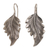 Sterling silver drop earrings, 'Germander Leaf' - Combination Finish Silver Leaf Drop Earrings thumbail