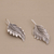 Sterling silver drop earrings, 'Germander Leaf' - Combination Finish Silver Leaf Drop Earrings (image 2c) thumbail