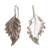 Sterling silver drop earrings, 'Germander Leaf' - Combination Finish Silver Leaf Drop Earrings (image 2d) thumbail