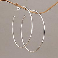 Sterling silver half-hoop earrings, Patently Simple