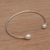 Cultured pearl cuff bracelet, 'Moonlight Ends' - Cultured Freshwater Pearl Sterling Silver Cuff Bracelet (image 2c) thumbail