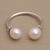Cultured pearl wrap ring, 'Moonlight's End' - Cultured Pearl and Sterling Silver Wrap Ring (image 2b) thumbail