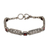 Garnet link bracelet, 'Wind and Fire' - Garnet Squares and Sterling Silver Blocks Link Bracelet thumbail