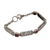 Garnet link bracelet, 'Wind and Fire' - Garnet Squares and Sterling Silver Blocks Link Bracelet (image 2e) thumbail