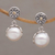 Gold accent cultured pearl dangle earrings, 'Hidden Flowers' - Gold Accent Cultured Pearl Dangle Earrings from Bali (image 2) thumbail