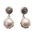 Gold accent cultured pearl dangle earrings, 'Hidden Flowers' - Gold Accent Cultured Pearl Dangle Earrings from Bali thumbail