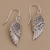 Gold accented sterling silver dangle earrings, 'Gleaming Swan Wings' - Gold Accent Sterling Silver Wing Dangle Earrings from Bali (image 2b) thumbail