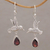 Garnet dangle earrings, 'Hummingbird Drops' - Hummingbird-Shaped Garnet Dangle Earrings from Bali (image 2) thumbail