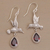 Garnet dangle earrings, 'Hummingbird Drops' - Hummingbird-Shaped Garnet Dangle Earrings from Bali (image 2b) thumbail