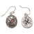Gold accent garnet dangle earrings, 'Temple Ovals' - Gold Accent Oval Garnet Dangle Earrings from Bali