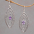 Amethyst dangle earrings, 'Illusive Eyes' - Amethyst and Sterling Silver Dangle Earrings from Bali (image 2) thumbail