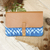 Clutch de algodón teñido anudado - Bolso de mano de algodón tie-dyed shibori azul