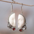 Garnet dangle earrings, 'Half of My Soul' - Handcrafted Garnet and Bone Dangle Earrings from Bali (image 2) thumbail