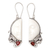 Garnet dangle earrings, 'Half of My Soul' - Handcrafted Garnet and Bone Dangle Earrings from Bali (image 2a) thumbail