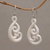 Bone dangle earrings, 'Swirly Vines' - Handcrafted Bone Dangle Earrings from Bali (image 2) thumbail