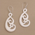 Bone dangle earrings, 'Swirly Vines' - Handcrafted Bone Dangle Earrings from Bali (image 2c) thumbail