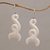Bone dangle earrings, 'Fantastic Tails' - Handcrafted Whale-Themed Bone Dangle Earrings form Bali (image 2) thumbail