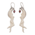 Garnet dangle earrings, 'Dancing Angels' - Garnet and Bone Angel Dangle Earrings from Bali