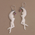 Garnet dangle earrings, 'Dancing Angels' - Garnet and Bone Angel Dangle Earrings from Bali
