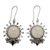 Garnet dangle earrings, 'Sunny Soul' - Handcrafted Sun-Themed Garnet Dangle Earrings from Bali