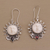 Garnet dangle earrings, 'Sunny Soul' - Handcrafted Sun-Themed Garnet Dangle Earrings from Bali (image 2c) thumbail