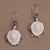 Garnet dangle earrings, 'Kurma Turtles' - Handmade Garnet and Bone Turtle Dangle Earrings from Bali (image 2c) thumbail